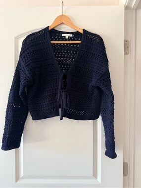 Banana Republic navy tie cardigan